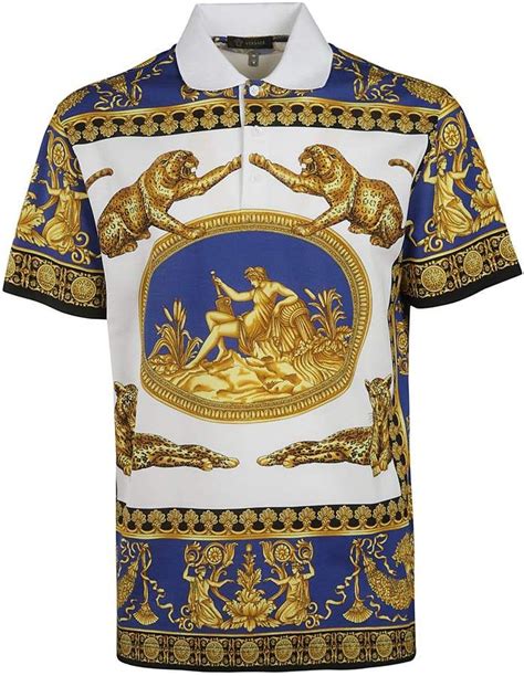 versace collection polo shirt floral|authentic versace shirt.